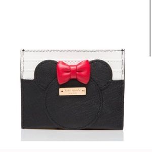Kate Spade Black White Red Bow Minnie Mouse Card Case
